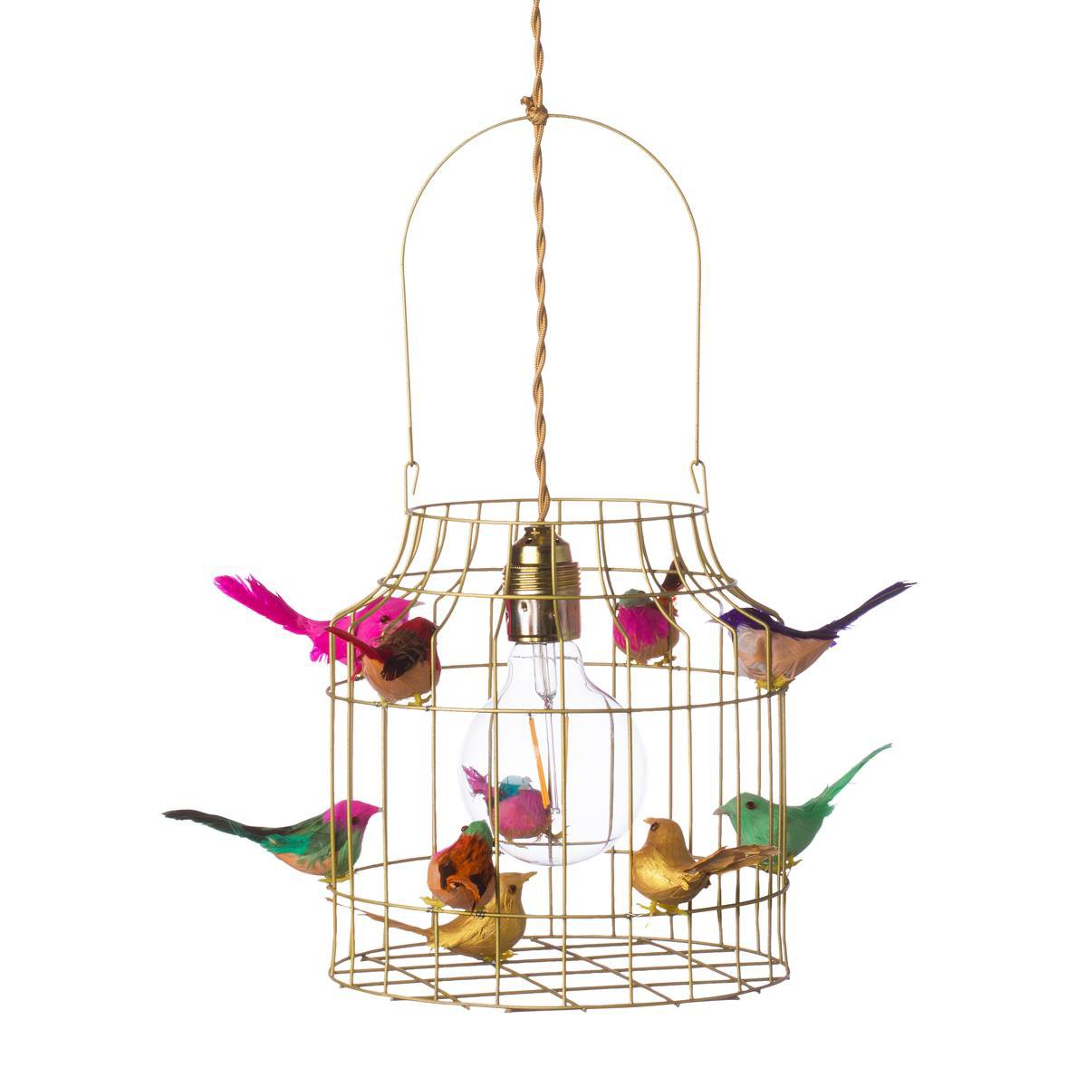 Dutch Dilight hanglamp vogeltjes goud mixed - klein