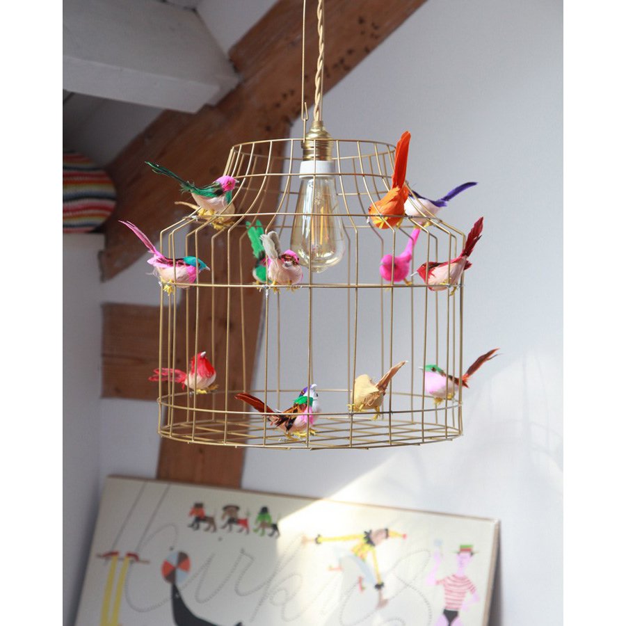 Dutch Dilight hanglamp vogeltjes goud mixed - klein