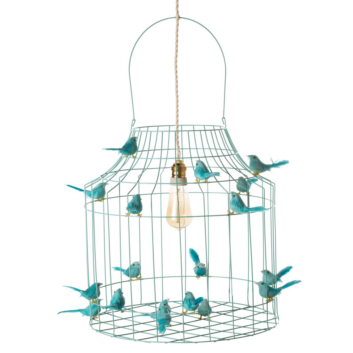 vogelkooi hanglamp turquoise