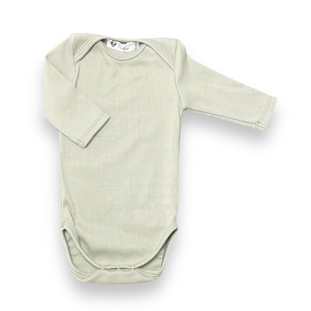 Feathers rompertje lange mouw rib jersey dusty green