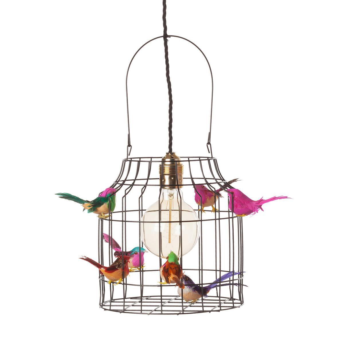 hanglamp vogels zwart mixed