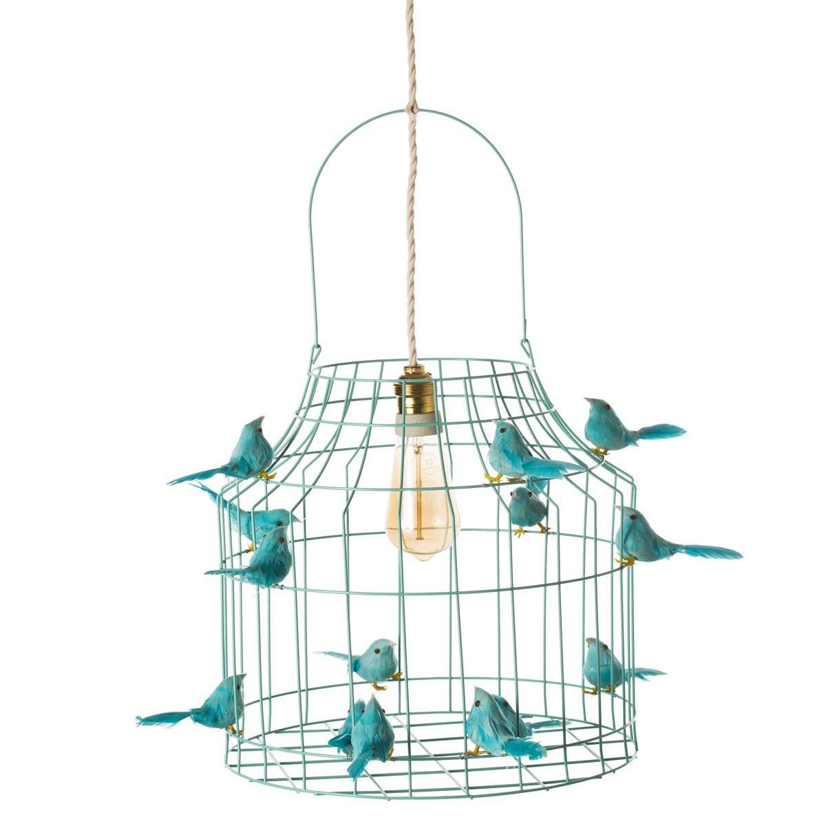 hanglamp vogeltjes turquoise