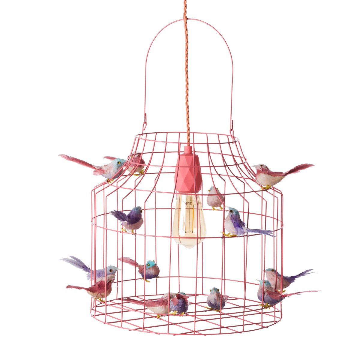 hanglamp vogeltjes pastelroze rozehanglamp roze hanglamp babylamp kinderlamp meisjeslamp