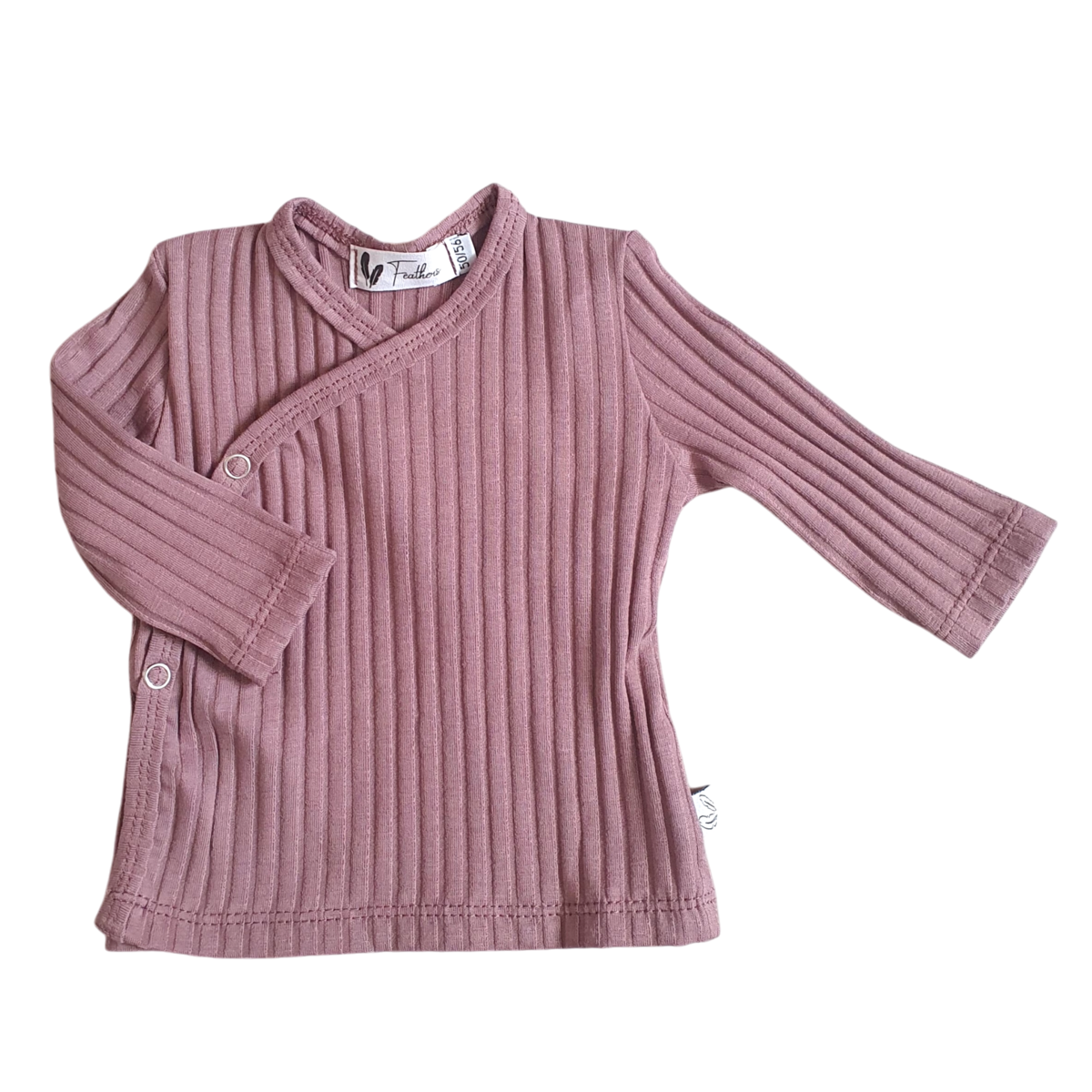 Feathers overslagshirtje wide rib jersey mauve