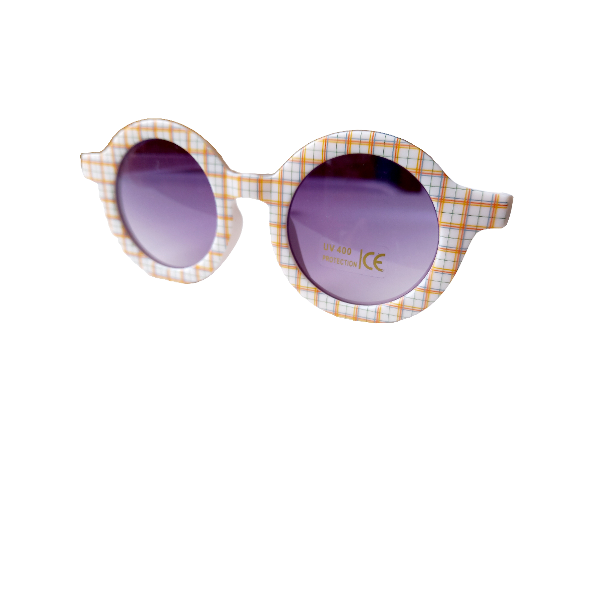 Happy-by-Lies kinderzonnebril Retro Ruit |  Wit