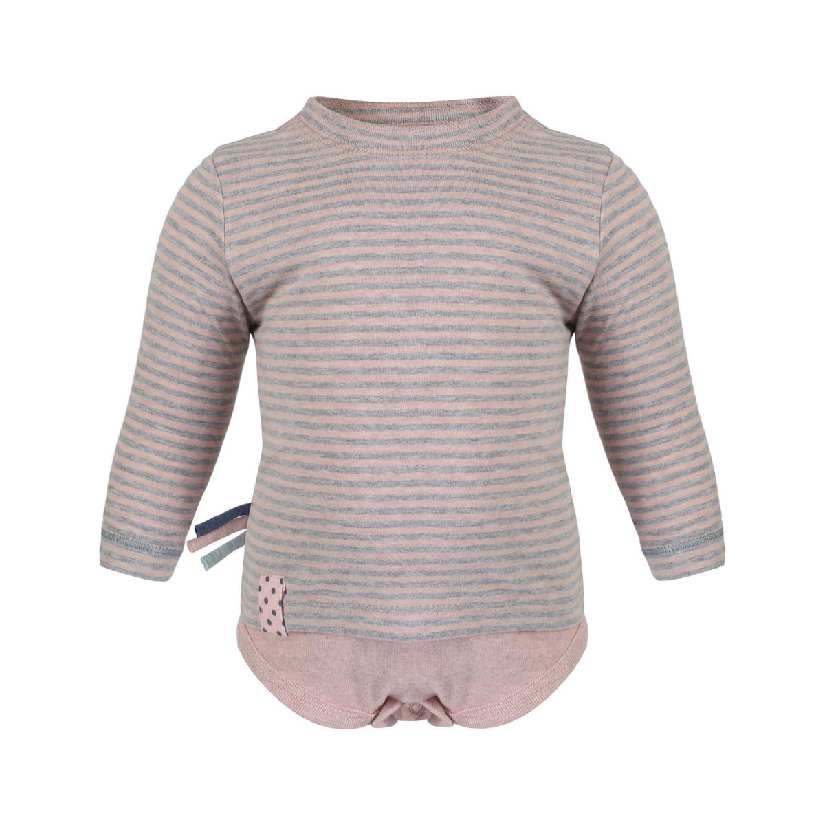 OrganicEra Organic Baby L/S T-shirt body, roze gestreept