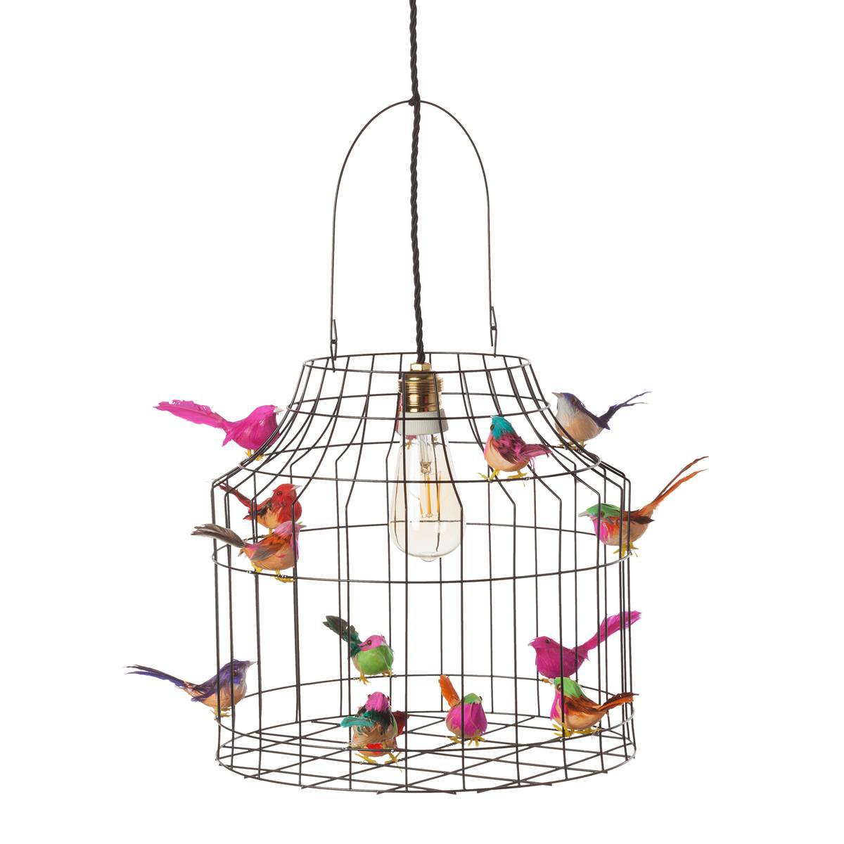 hanglamp vogeltjes zwart mixed