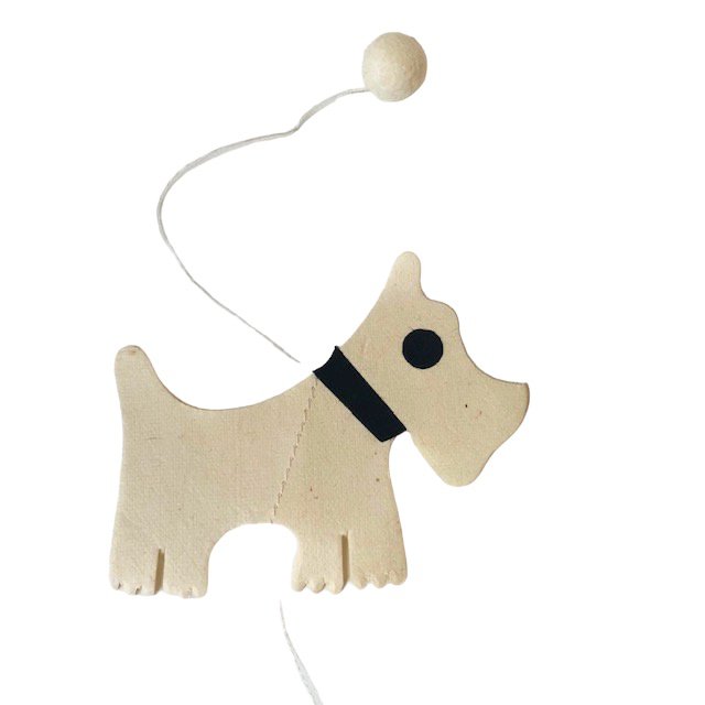 Luna-Leena slinger hond ecopapier gebroken wit - L1,82cm - handgemaakt in Nepal