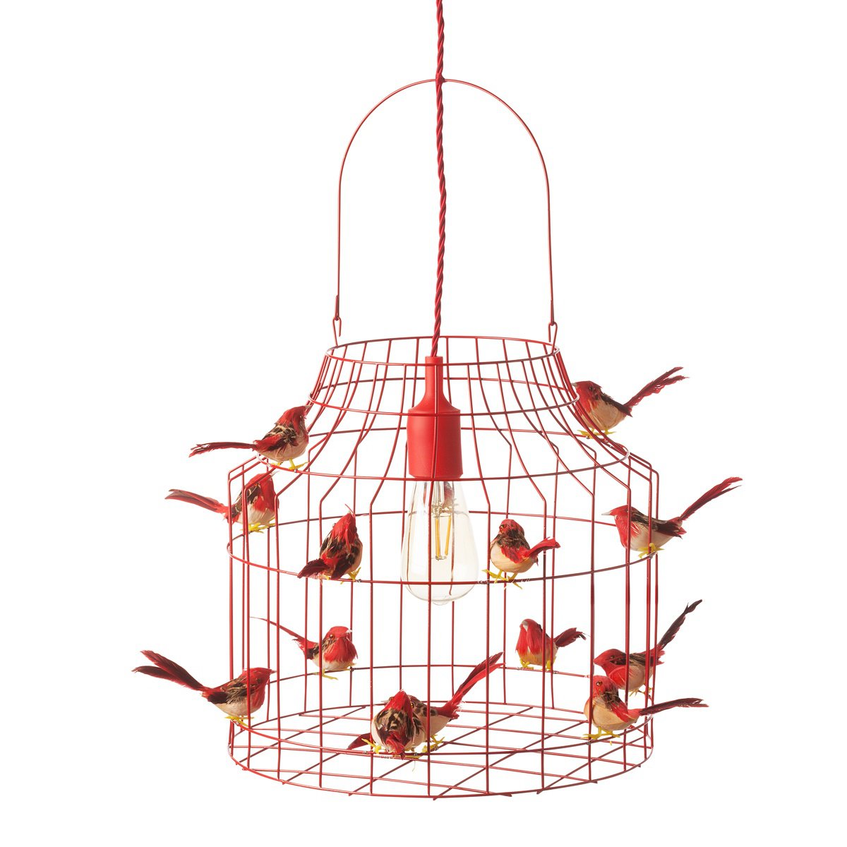 hanglamp vogeltjes rood